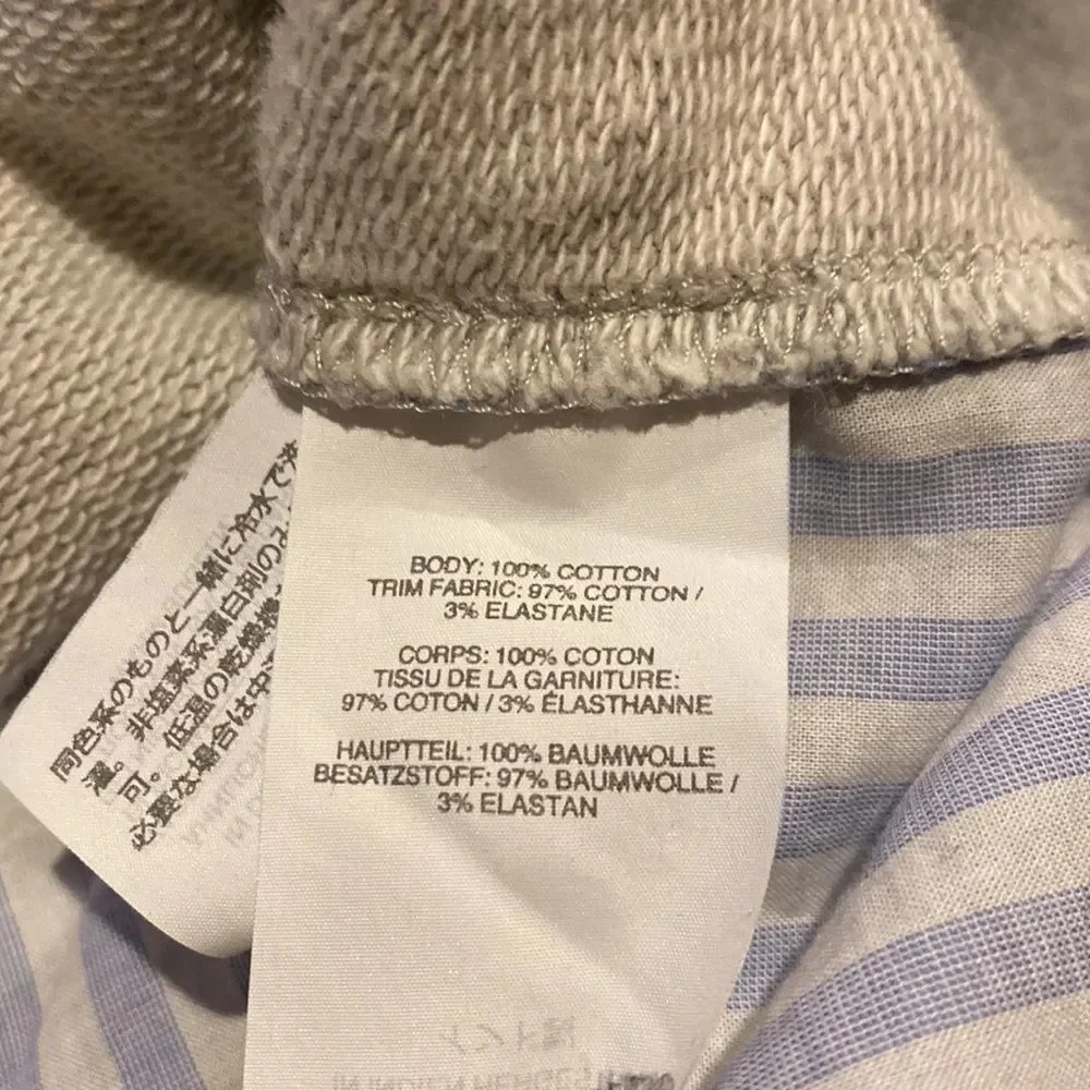 J Crew Small Sweatshirt Blouse Mix Button Down Back with Tie Long Sleeve Stripes